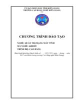 CHƯƠNG TRÌNH ĐÀO TẠO QUẢN TRỊ MẠNG MÁY TÍNH  TRÌNH ĐỘ CAO ĐẲNG 
