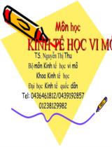 KINH TẾ HỌC VI MÔ  Ngành kinh tế học