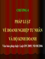 PHÁP LUẬT VỀ DOANH NGHIỆP TƯ NHÂN VÀ HỘ KINH DOANH 