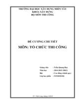 Đề cương chi tiết học phần Tổ chức thi công 