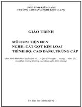 Giáo trình Tiện ren (TC,CĐ)  Nghề Cắt gọt kim loại. Trình độ Cao đẳng, Trung cấp 