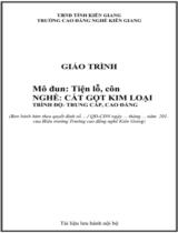 Giáo trình Tiện lỗ, côn (TC,CĐ)  Nghề Cắt gọt kim loại. Trình độ Cao đẳng, Trung cấp 
