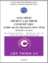 Giáo trình Lập trình cơ sở dữ liệu  Nghề Quản trị mạng máy tính. Trình độ Cao đẳng 