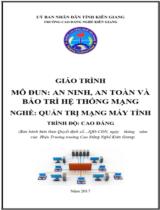 Giáo trình An ninh, an toàn và bảo trì hệ thống mạng  Nghề Quản trị mạng máy tính. Trình độ Cao đẳng 